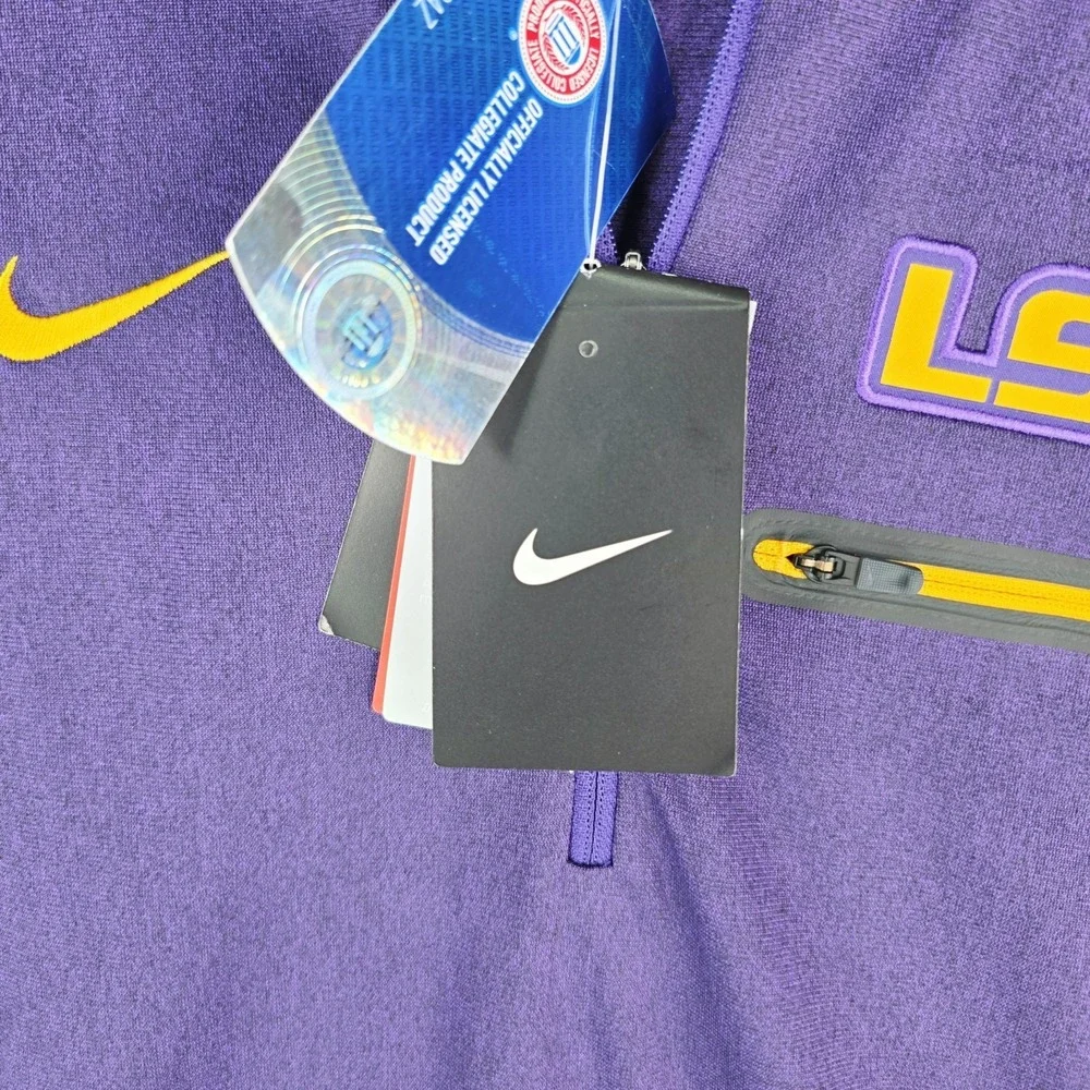 LSU Tigers Nike 1/4 Zip Pullover Men's Medium Purple Football Long Sleeve 814207